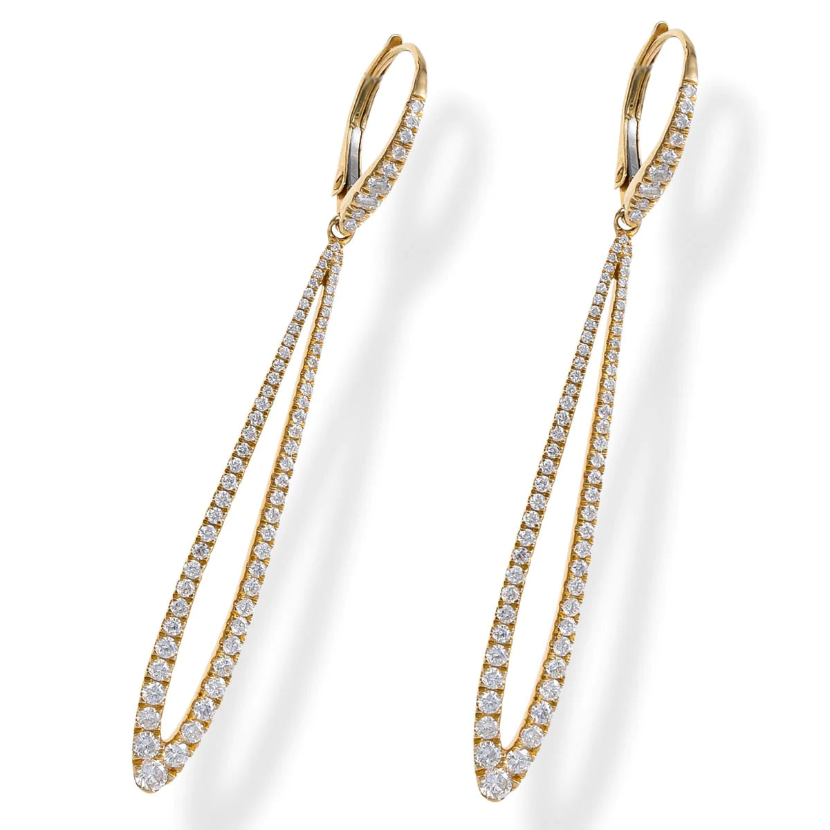 14kt. Yellow Gold  Diamond Pear Shape Earrings