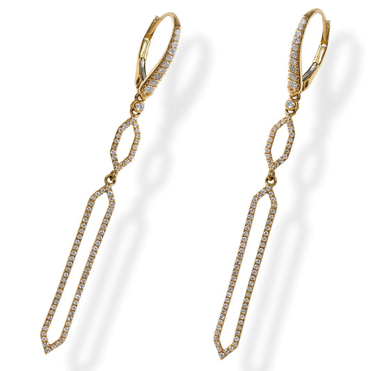 14kt. Yellow Gold Diamond Earrings.