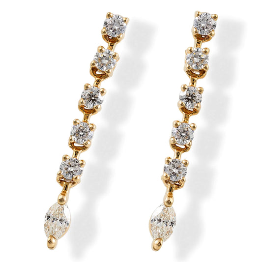 14kt Yellow Gold Diamond Earrings