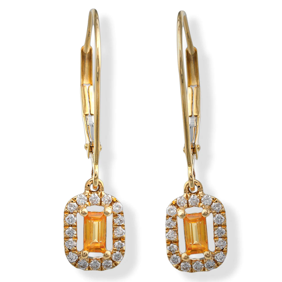 14kt. Diamond/tourmaline Earrings