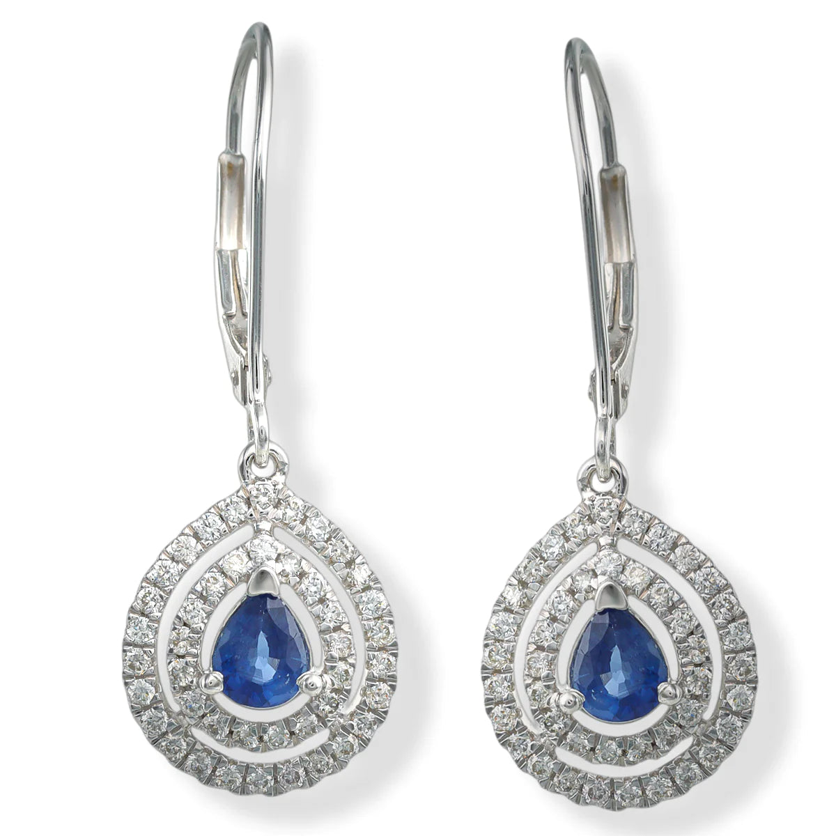 14kt. Diamond/blue Sapphire Earrings
