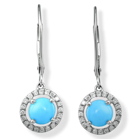 14kt. Diamond/turquoise Earrings