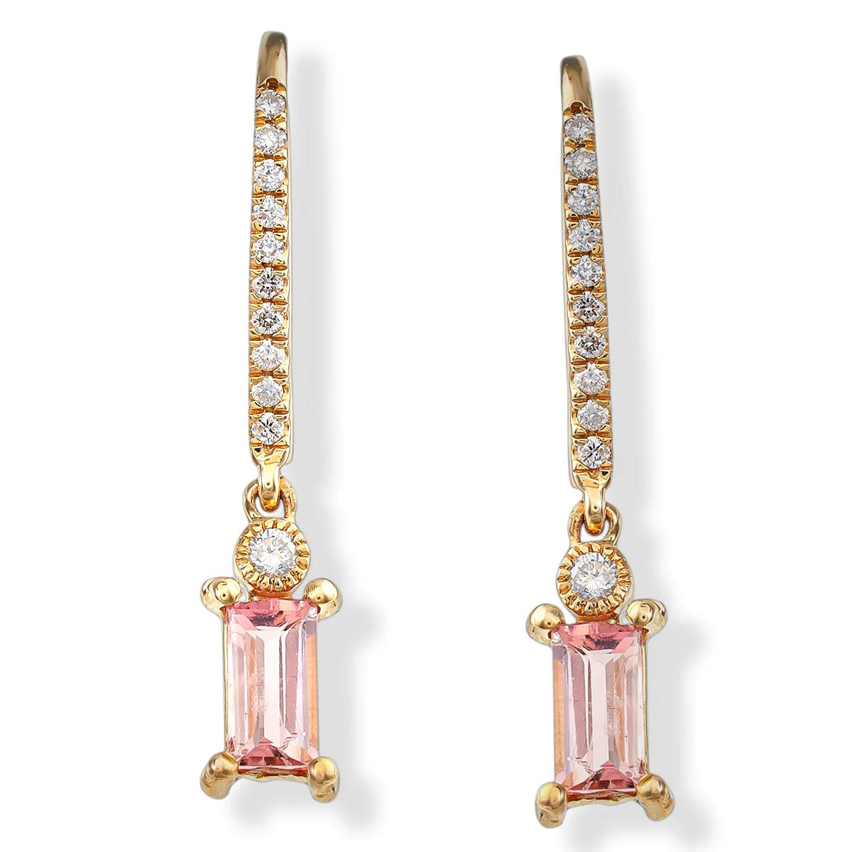 14kt. Diamond/tourmaline Earrings.