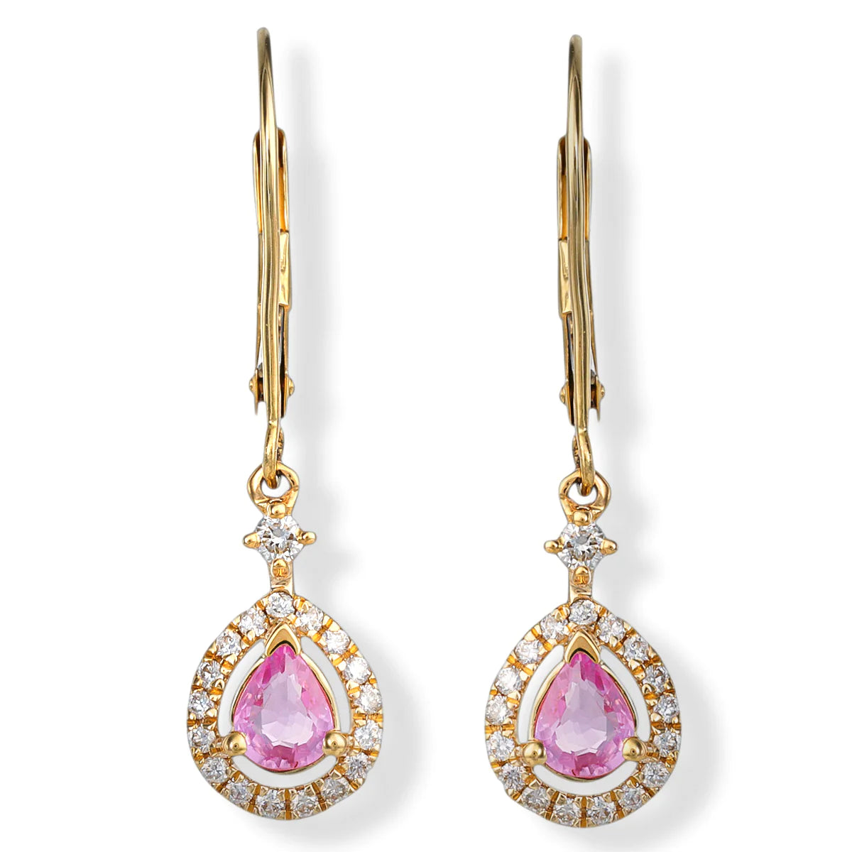 14kt. Diamond/pink sapphire earrings