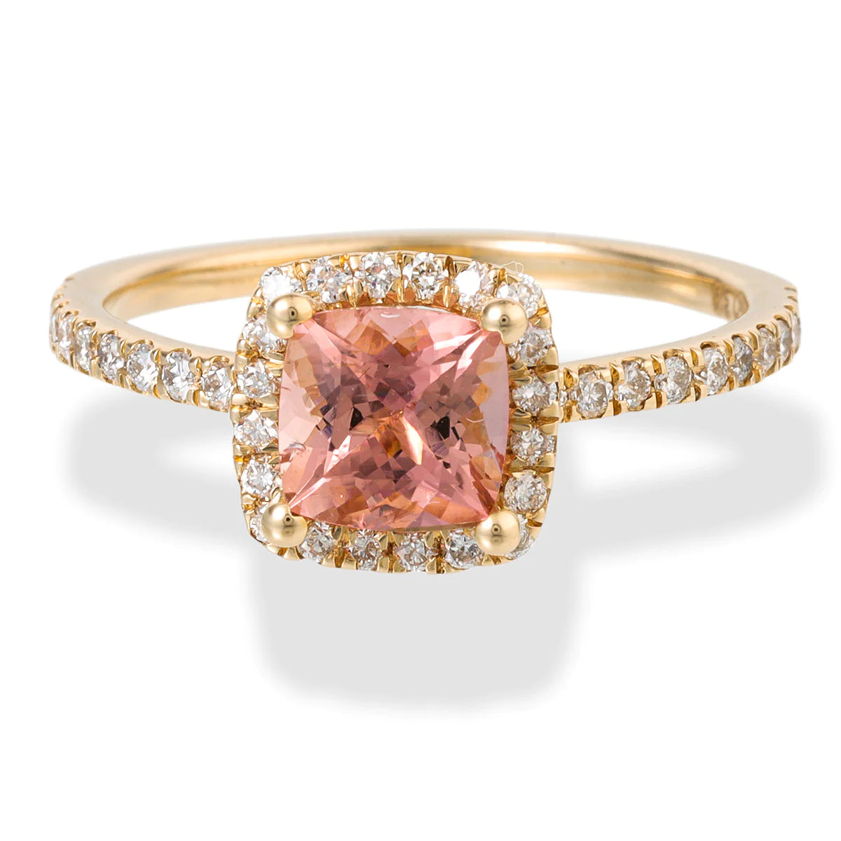 14kt Yellow Gold Diamond/tourmaline Octagone Shape Ring