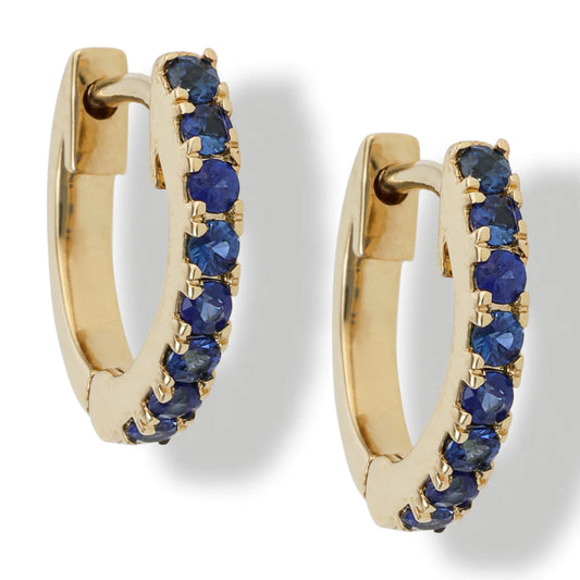 14kt Gold With Blue Sapphire 10 Mm Earrings