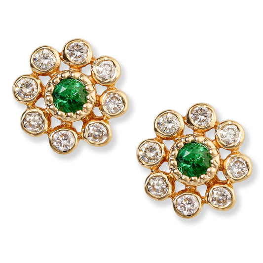 14kt. Diamond/emerald Earrings.