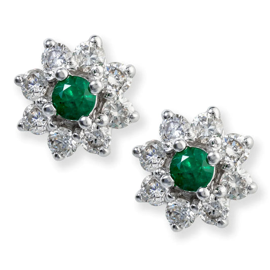 14kt. Diamond/emerald Earrings