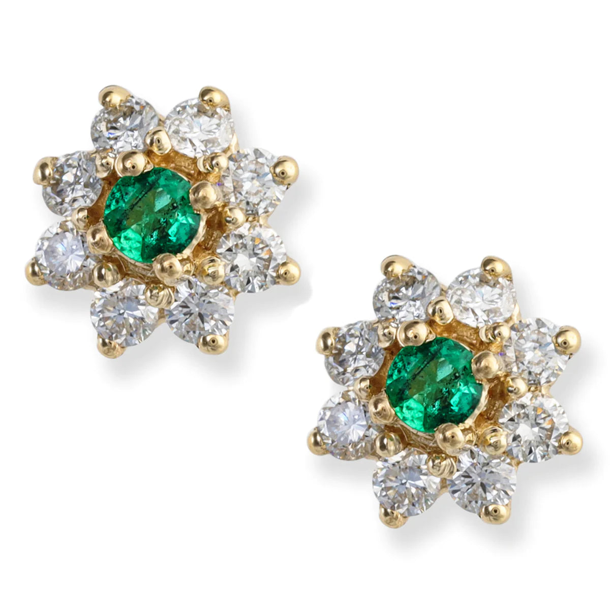14kt. Diamond/emerald Earrings