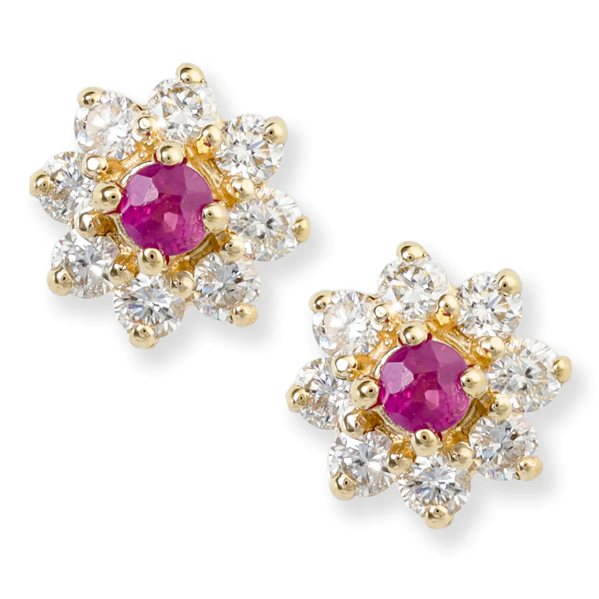14kt. Diamond/ruby Earrings