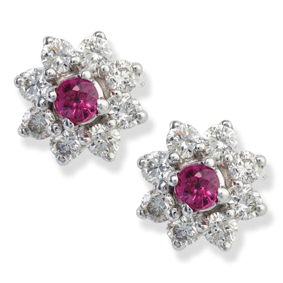 14kt. Diamond/ruby Earrings