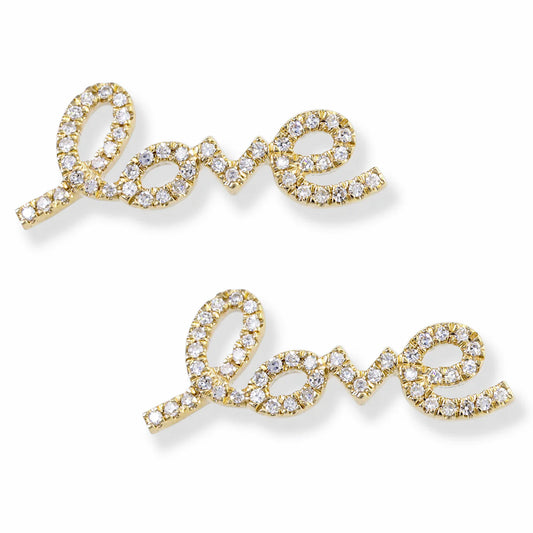 14kt. Diamond Love Earrings.