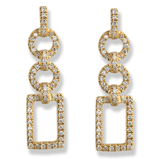 14kt Yellow Gold Diamond Earrings