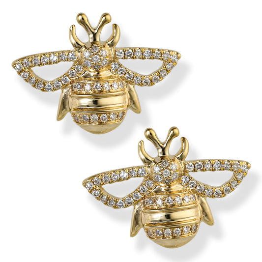 14kt. Gold / Diamond Bee Earrings