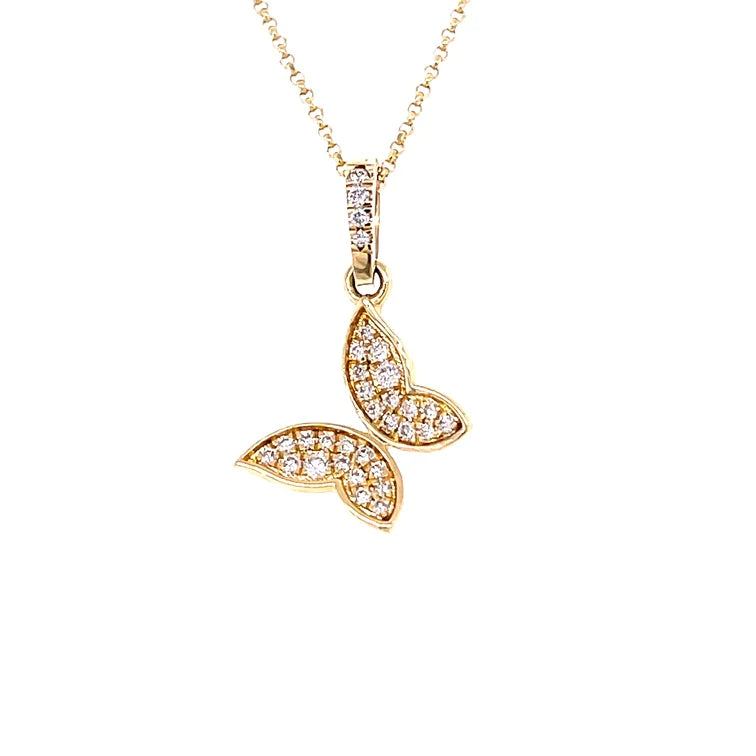 14kt Gold Butterfly Pendant