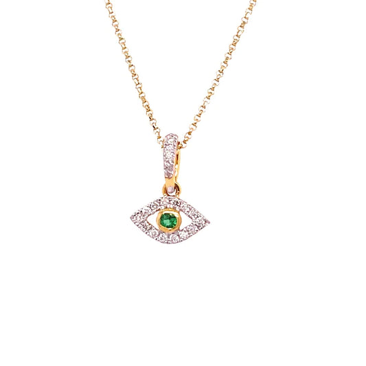 14kt Gold Evil Eye Pendant