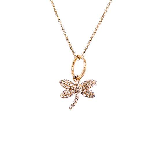 14kt. Yellow Gold Diamond Dragonfly Pendant