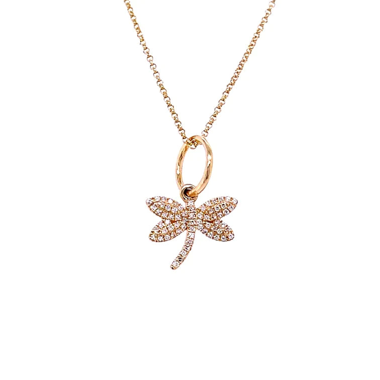 14kt. Yellow Gold Diamond Dragonfly Pendant