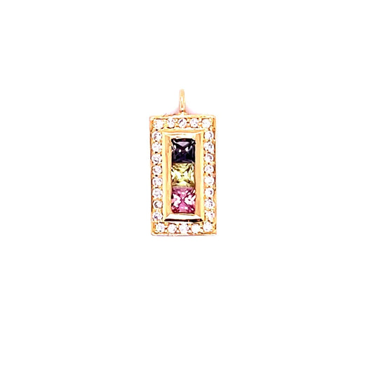 14kt Gold Princess Cut Pendant