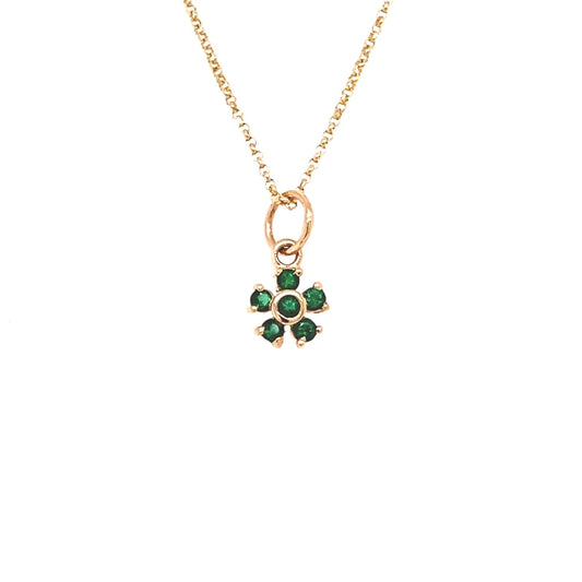 14kt Gold Emerald Flower Pandent