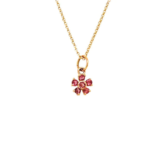 14kt Gold Tourmaline Flower Pandent