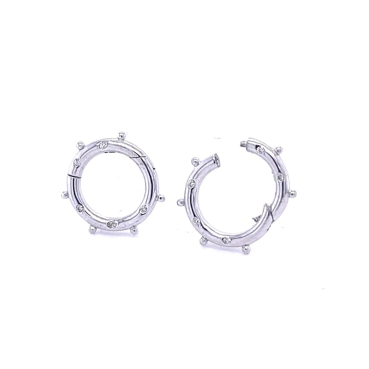 14kt White Gold Spike Lock With Diamonds