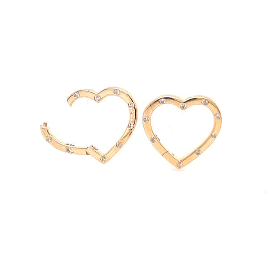 14kt Yellow Gold Heart Shape Lock With Diamonds