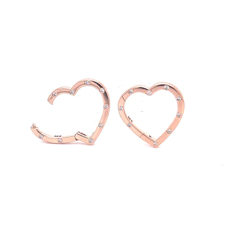 14kt Rose Gold Heart Shape Lock With Diamonds