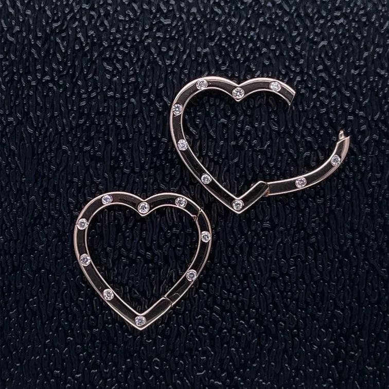 14kt Rose Gold Heart Shape Lock With Diamonds