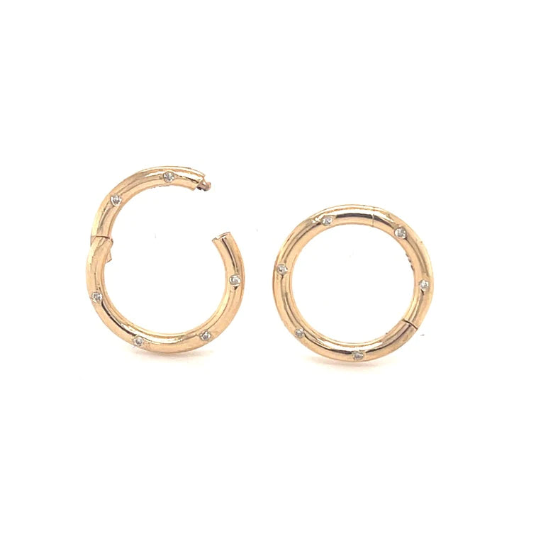 14kt Yellow Gold Round Lock With Diamond