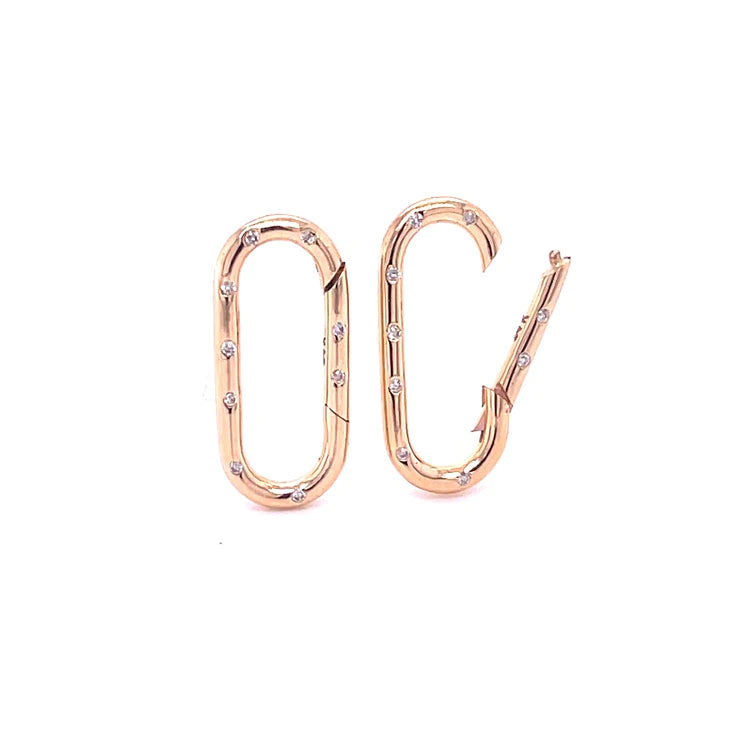 14kt Yellow Gold Paperclip Lock With Diamonds