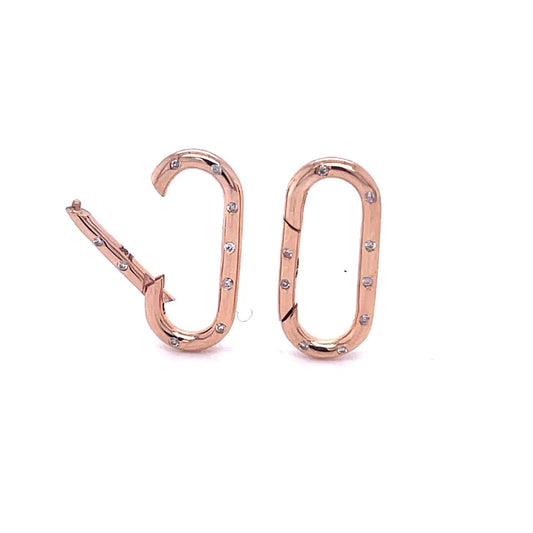 14kt Rose Gold Paperclip Lock With Diamonds