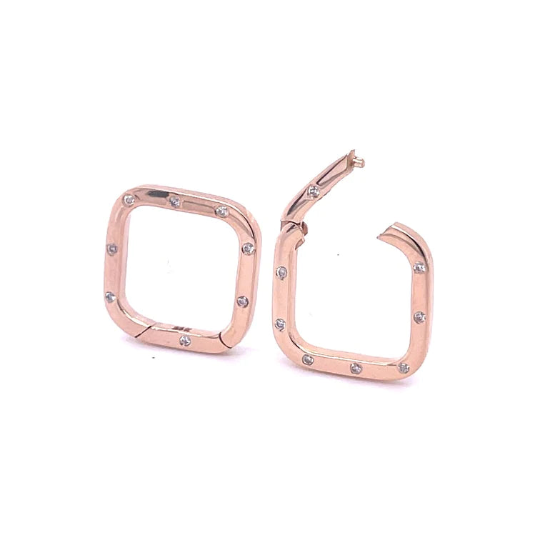 14kt Gold Square Shape Lock With Diamonds