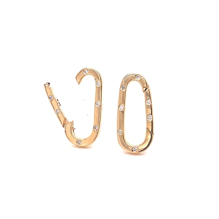14kt Yellow Gold Paperclip Lock With Diamonds