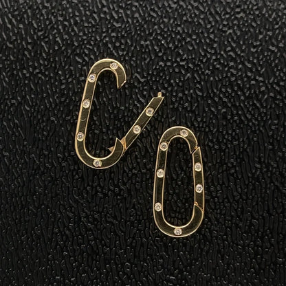 14kt Yellow Gold Paperclip Lock With Diamonds