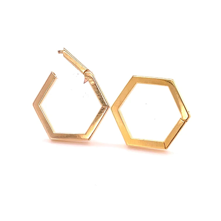 14kt Gold Hexagon Shape Lock