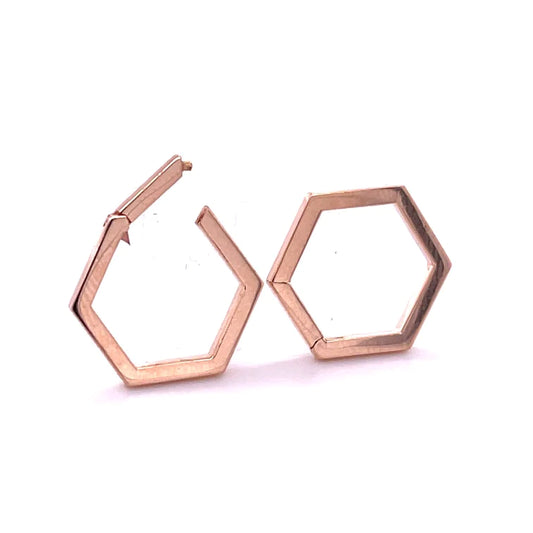 14kt Gold Hexagon Shape Lock