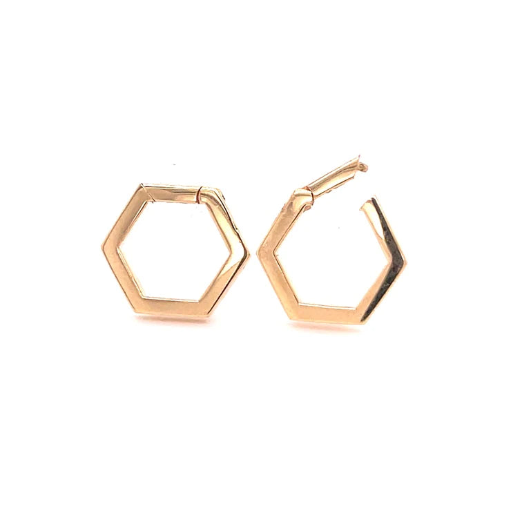 14kt Gold Hexagon Shape Lock