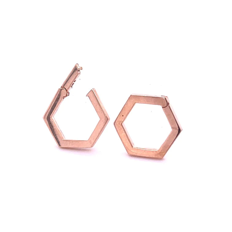 14kt Gold Hexagon Shape Lock
