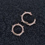 14kt Rose Gold Spike Shape Round Lock With Diamonds