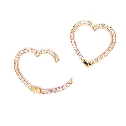 14kt Yellow Gold Heart Shape Lock With Diamonds