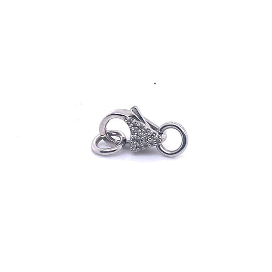 18k White Gold Lobster Lock With Diamonds