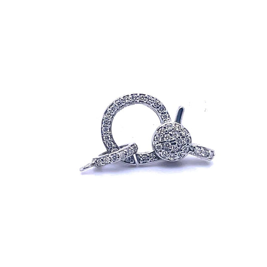 14k White Gold Lobster Lock With Diamonds