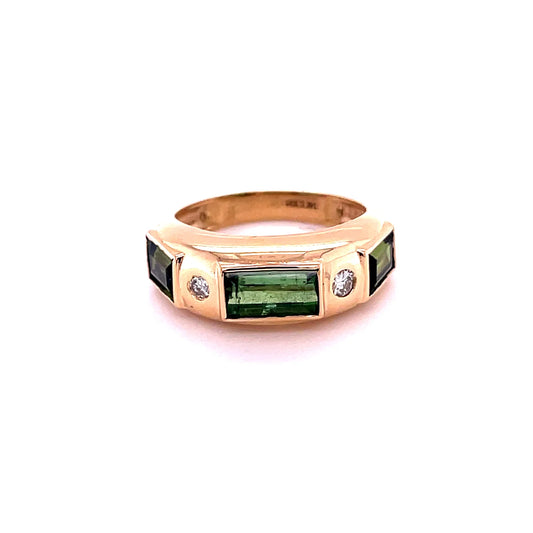 14kt Yellow Gold Tourmaline Ring With Diamonds