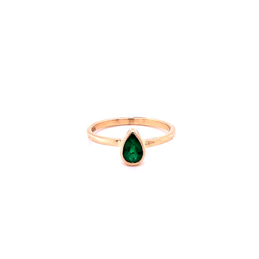 14kt Yellow Gold Emerald Ring (Pear Shape)