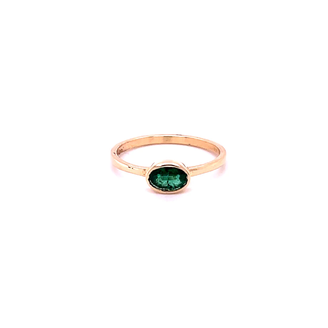 14kt Yellow Gold Emerald Ring (Oval Shape)