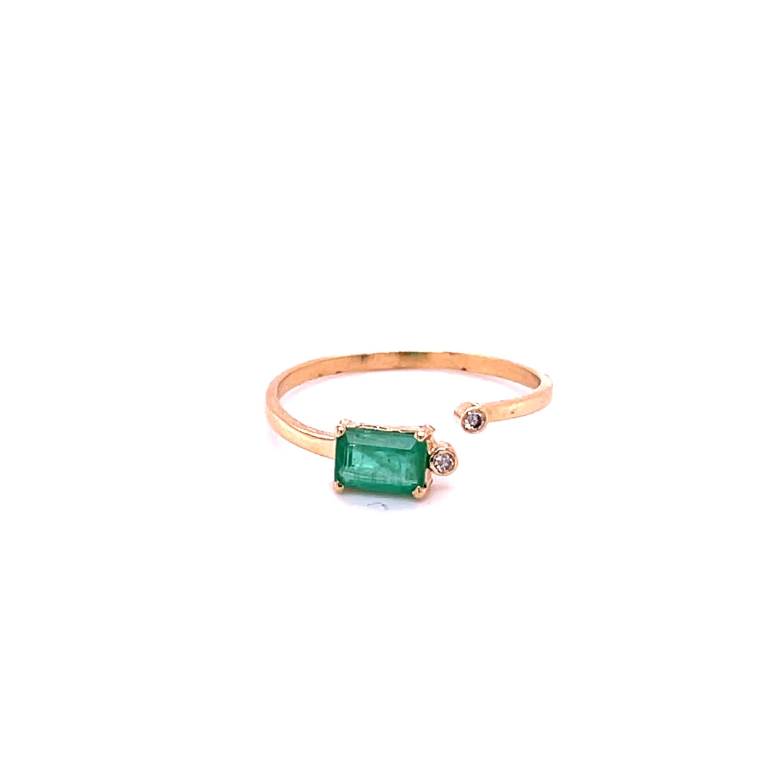14kt Yellow Gold Emeraldring With Diamonds