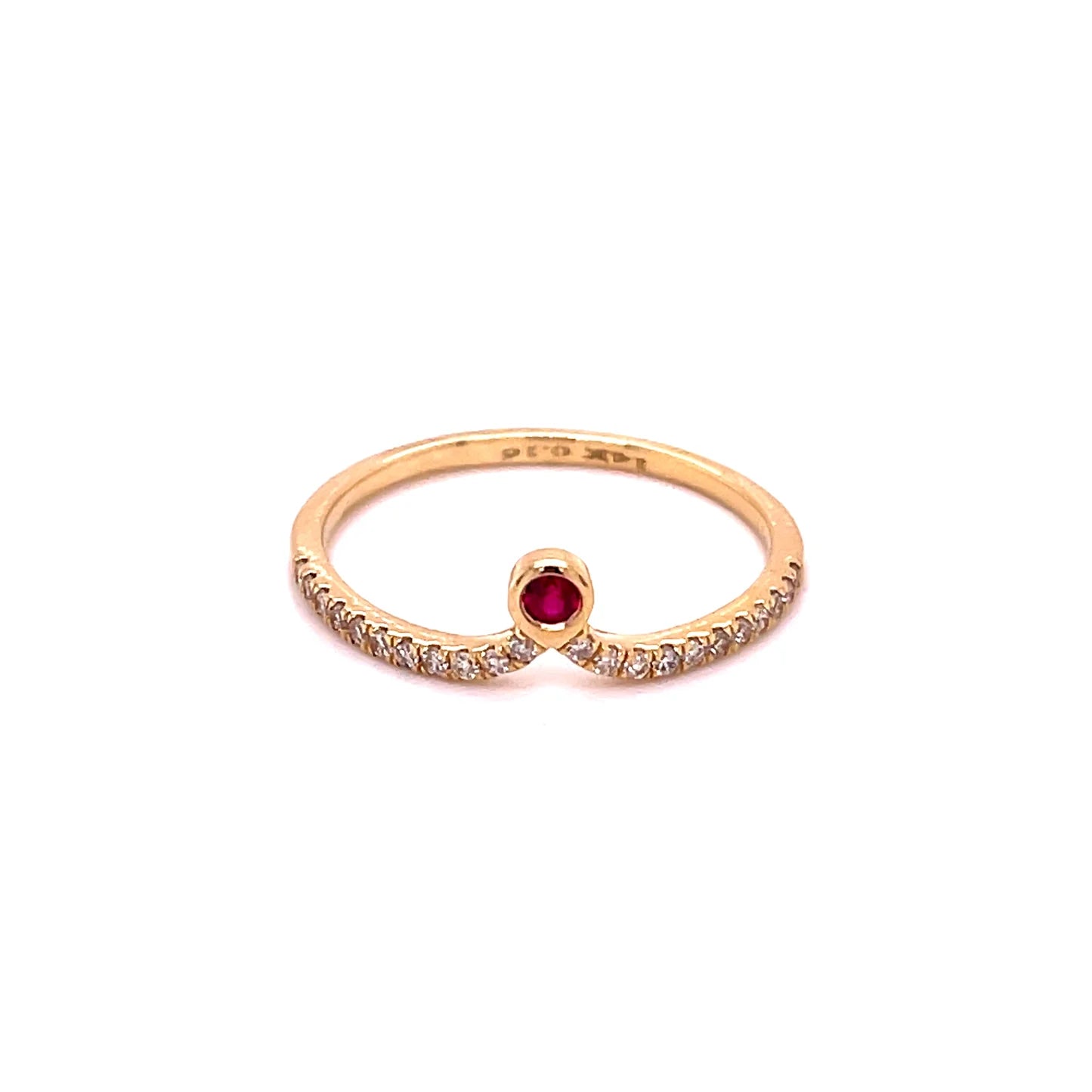 14kt Gold Ruby Ring With Diamonds