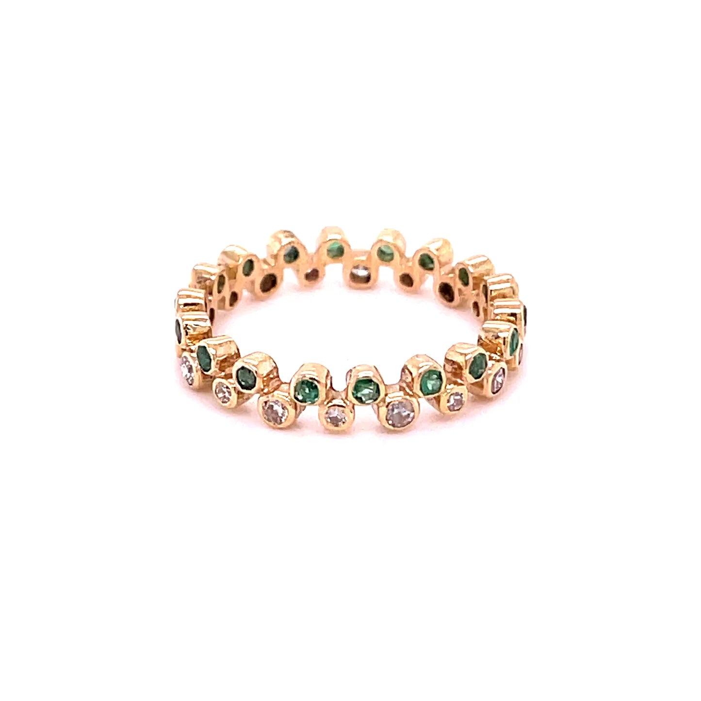 14kt Gold Emerald Ring With Diamonds