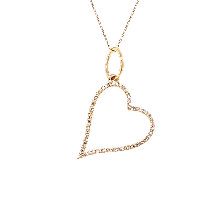 14kt Yellow Gold Heart Pendant With Diamonds